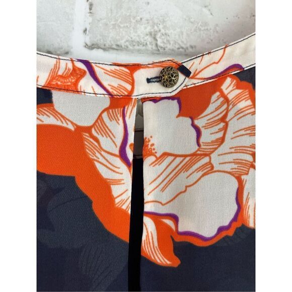 Cabi Women's Black Floral Keyhole Back Blouson Sleeveless Top Size Small - Picture 4 of 7